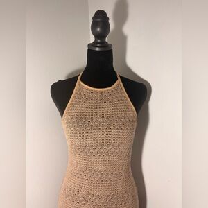 Tan Crochet Halter Top